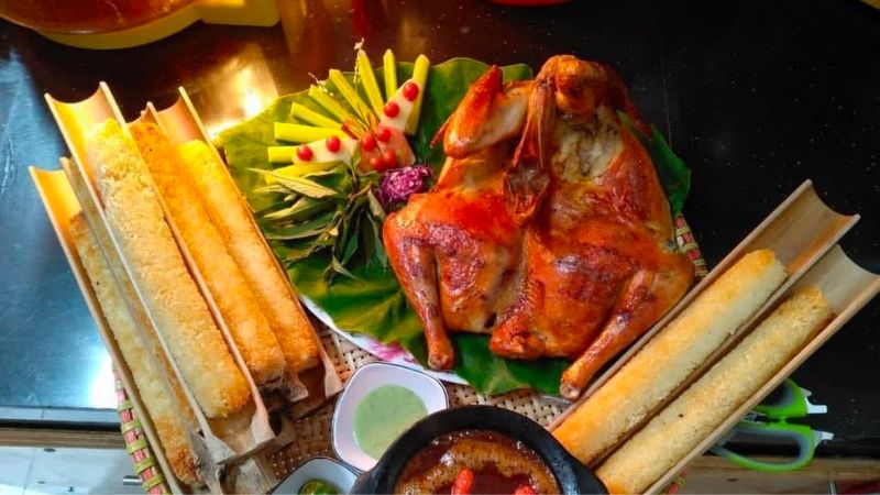 Gà nướng cơm lam Đà Lạt
