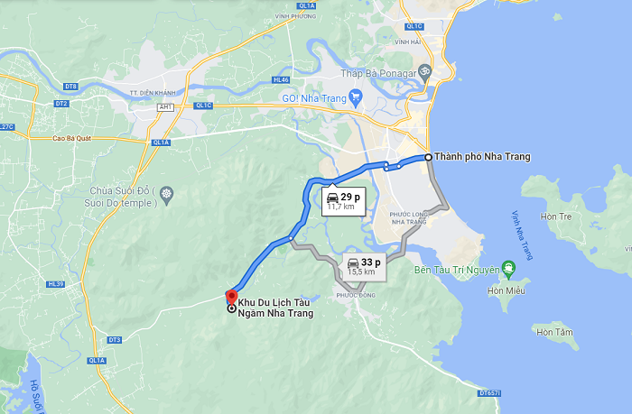 Hình ảnh bản đồ đi đến địa điểm Tàu Ngầm Nha Trang