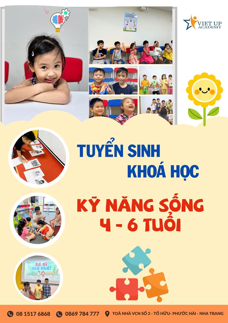 Tuyển sinh Khóa học kỹ năng sống 4 -6 tuổi tại Học viện Vietup Academy