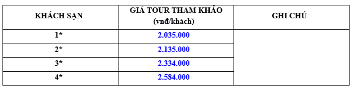 Giá chương trình tour du lịch Đà Lạt 3N2Đ 2020