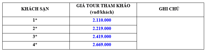 Giá chương trình tour du lịch Đà Lạt 3N2Đ 2020